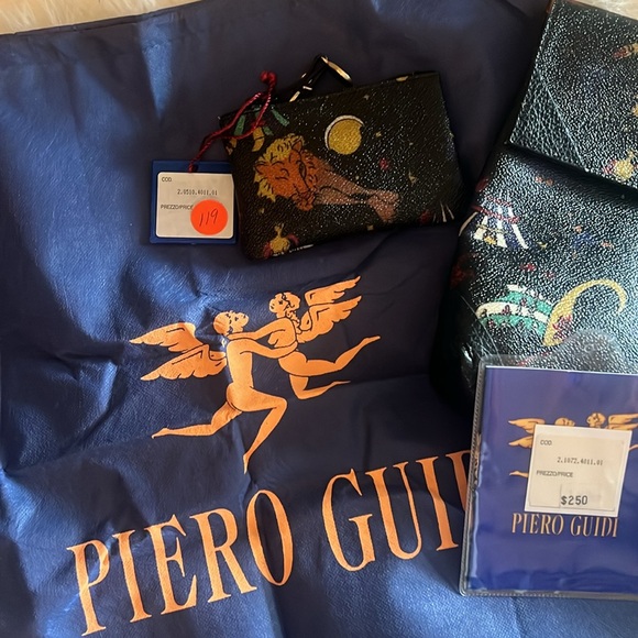 NWT Piero Guidi VTG Black Women’s Magic Circus Clutch & coin purse!
